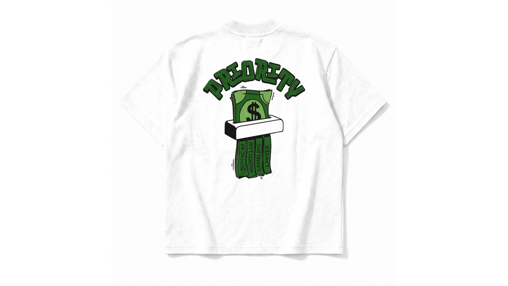 "PRIORITY" TEE X HUSTLER COLLECTION